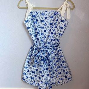 Blue/White Floral Romper